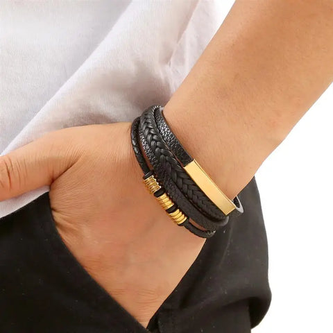 Layered Leather Bracelet