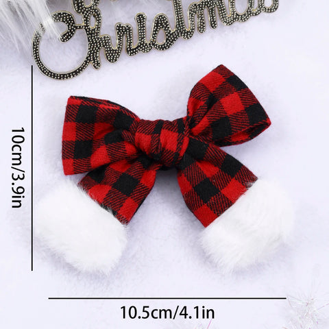 Velvet Holiday Hair Bow Clips
