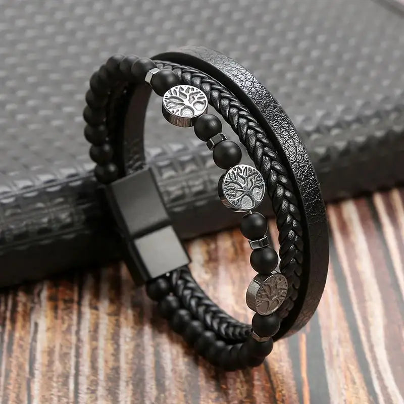 Layered Leather Bracelet