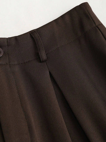 Pleated Wide-Leg Trousers