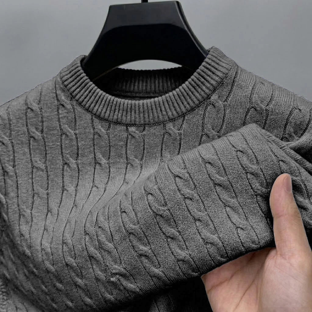 Cable-Knit Crewneck Sweater