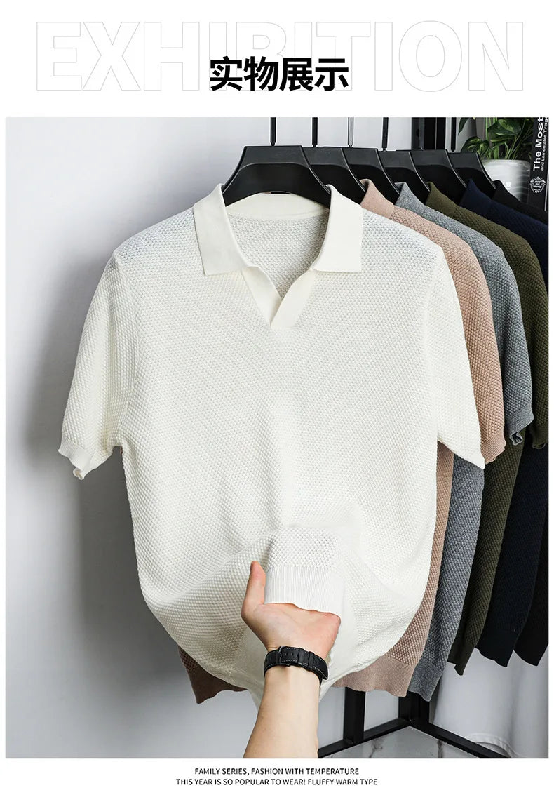 Ribbed Knit Polo