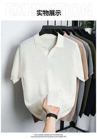 Ribbed Knit Polo