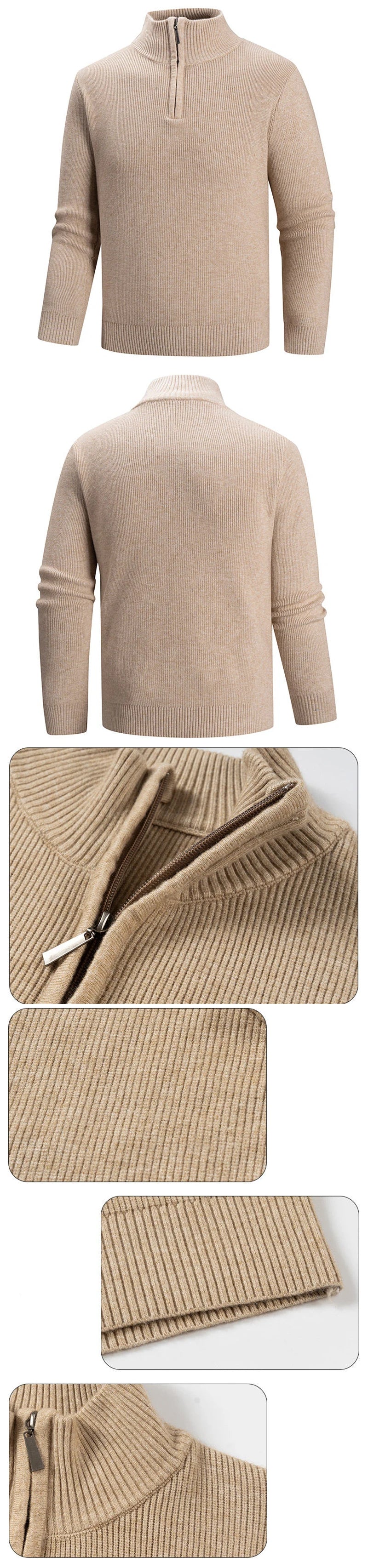Quarter-Zip Mock Neck Sweater