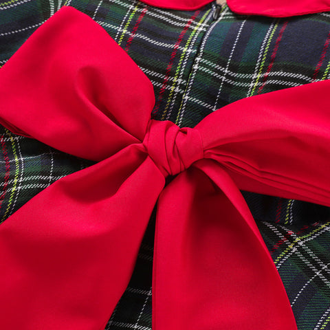 Girls' Red Plaid Holiday Tulle Dress