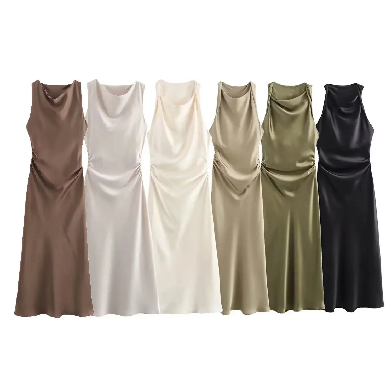 Satin Midi Slip Dress