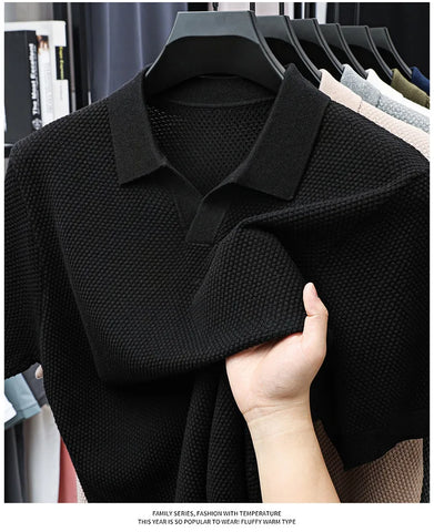 Ribbed Knit Polo