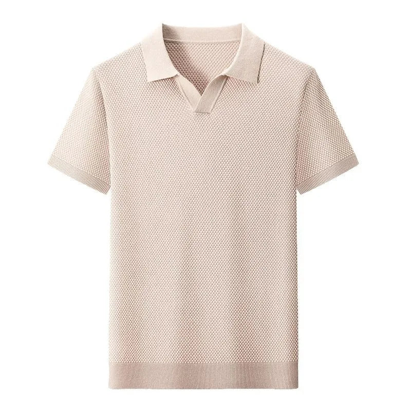 Ribbed Knit Polo
