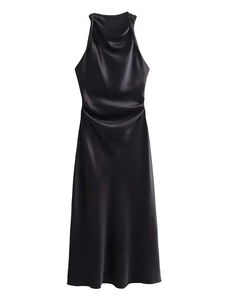 Satin Midi Slip Dress