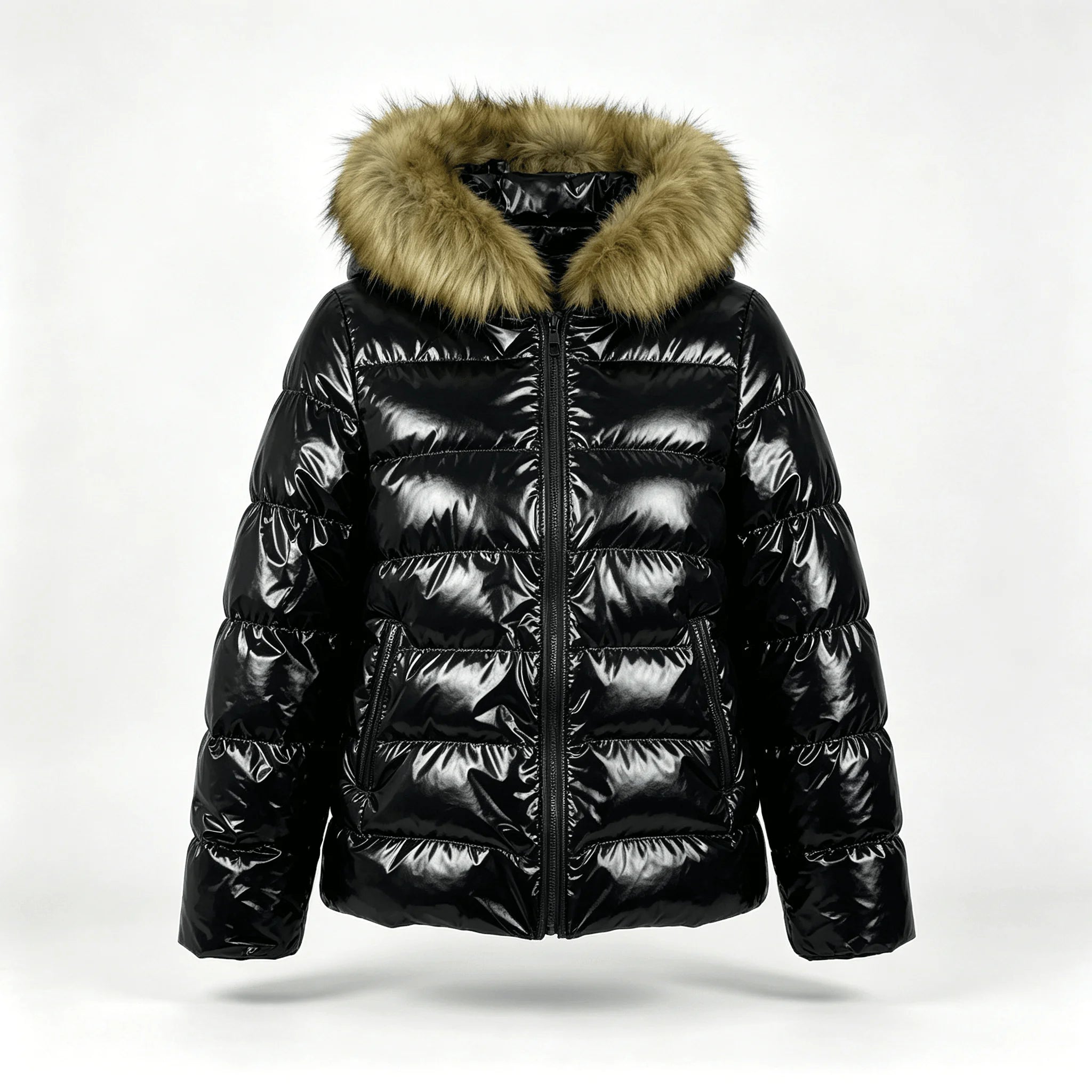 Shiny Hooded Puffer Jacket