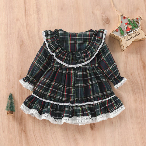 Girls' Red Plaid Holiday Tulle Dress