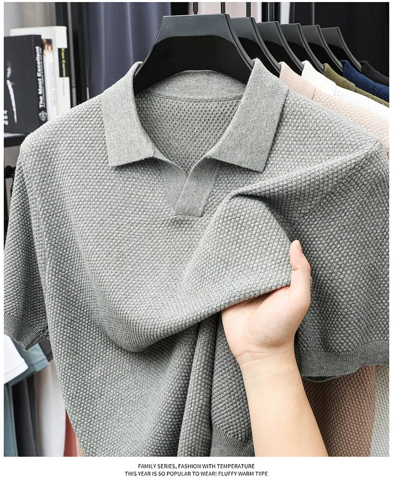 Ribbed Knit Polo