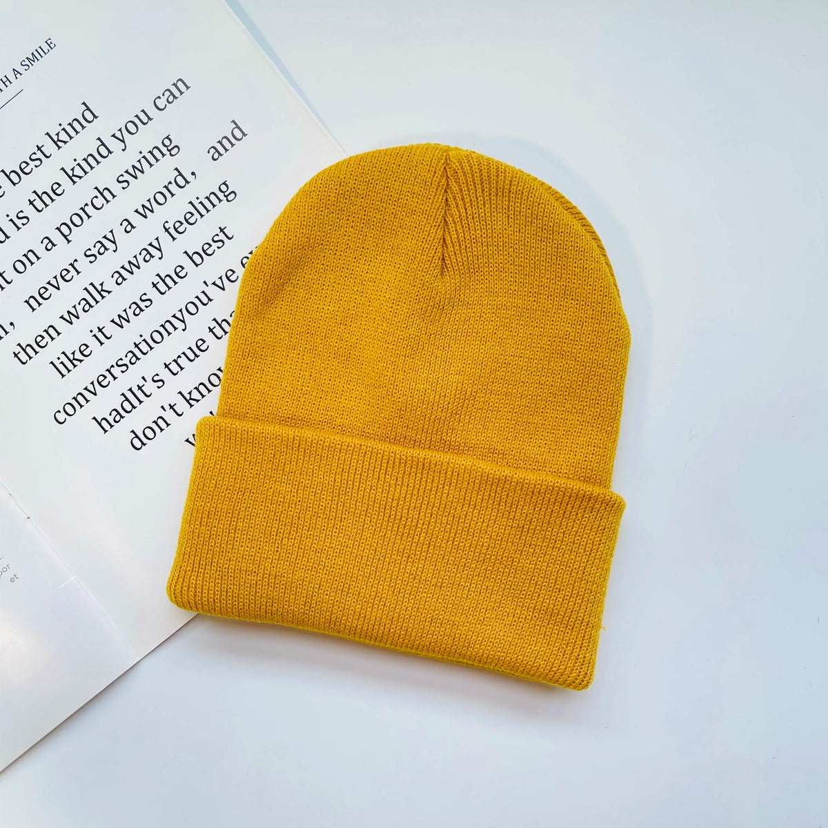 Rib-Knit Cuffed Beanie