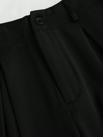 Pleated Wide-Leg Trousers