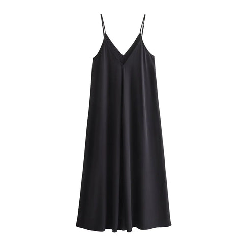 Black Slip Long Dresses