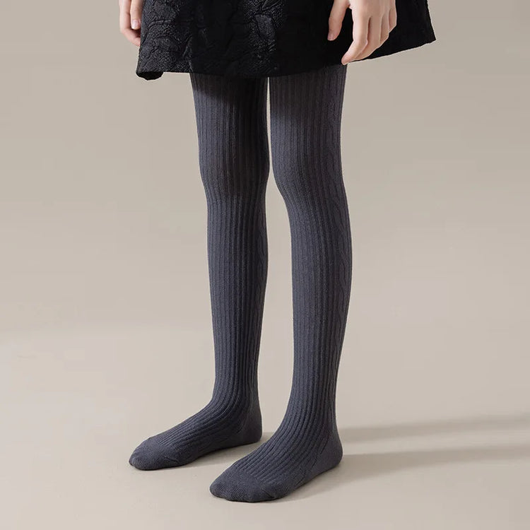 Girls' Ribbed Cotton Tights