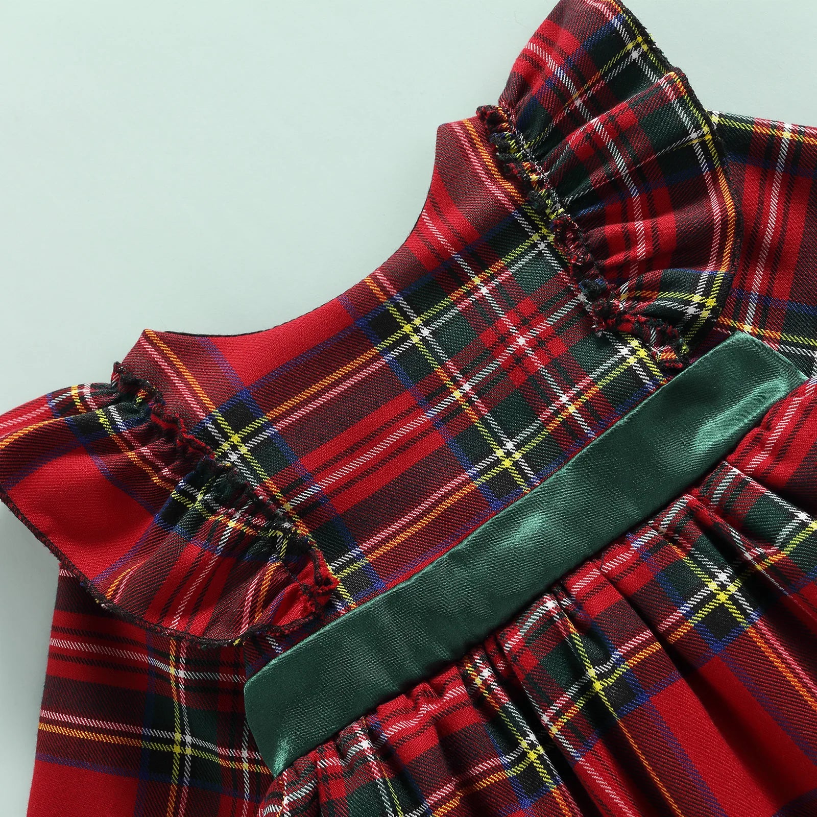 Girls' Red Plaid Holiday Tulle Dress