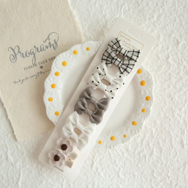 Girls' Bow Hair Clip Set (10 Pieces)