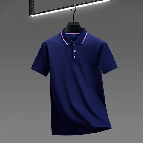 Casual Solid Color Short Sleeved Polo Shirt