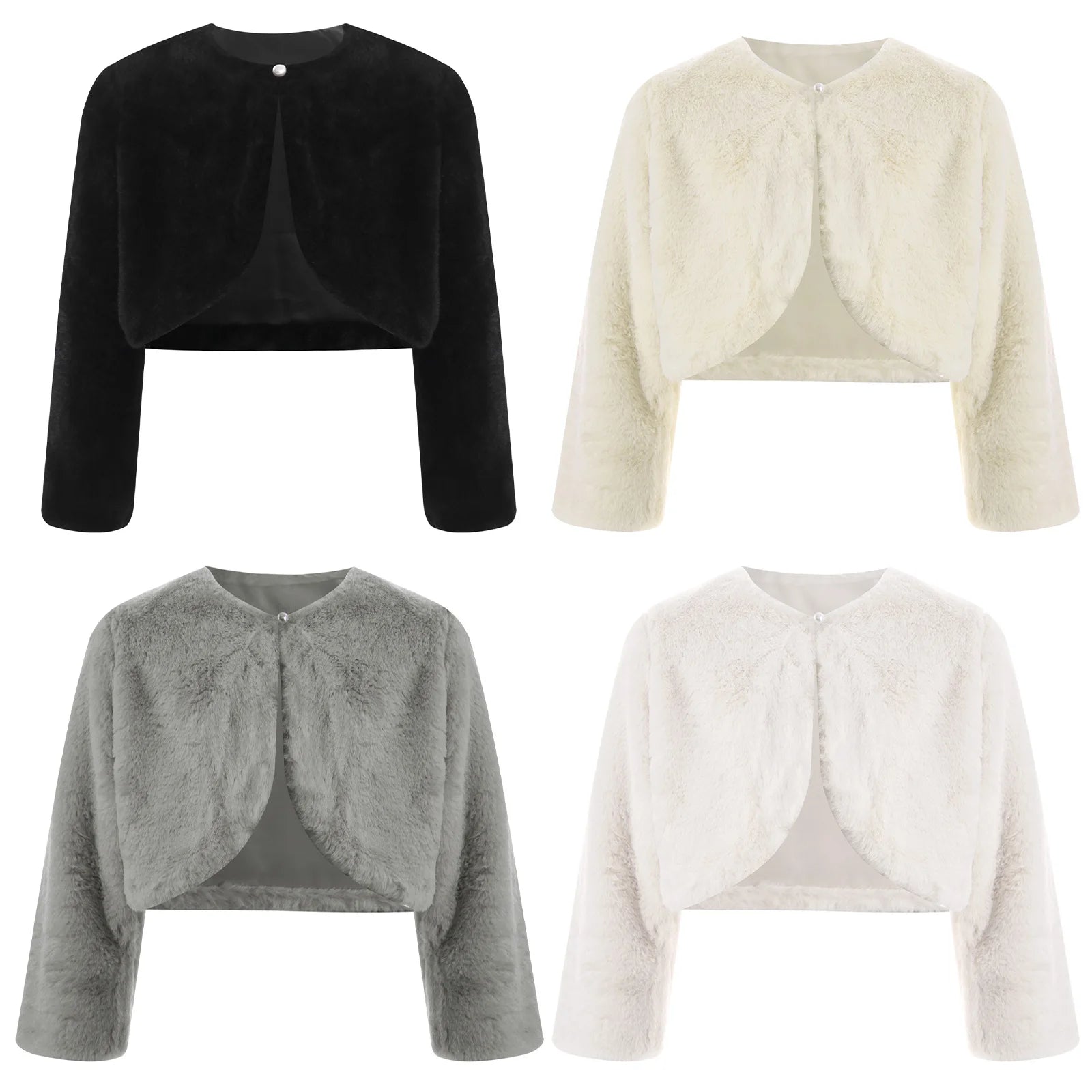 Girls' Faux-Fur Bolero Shrug