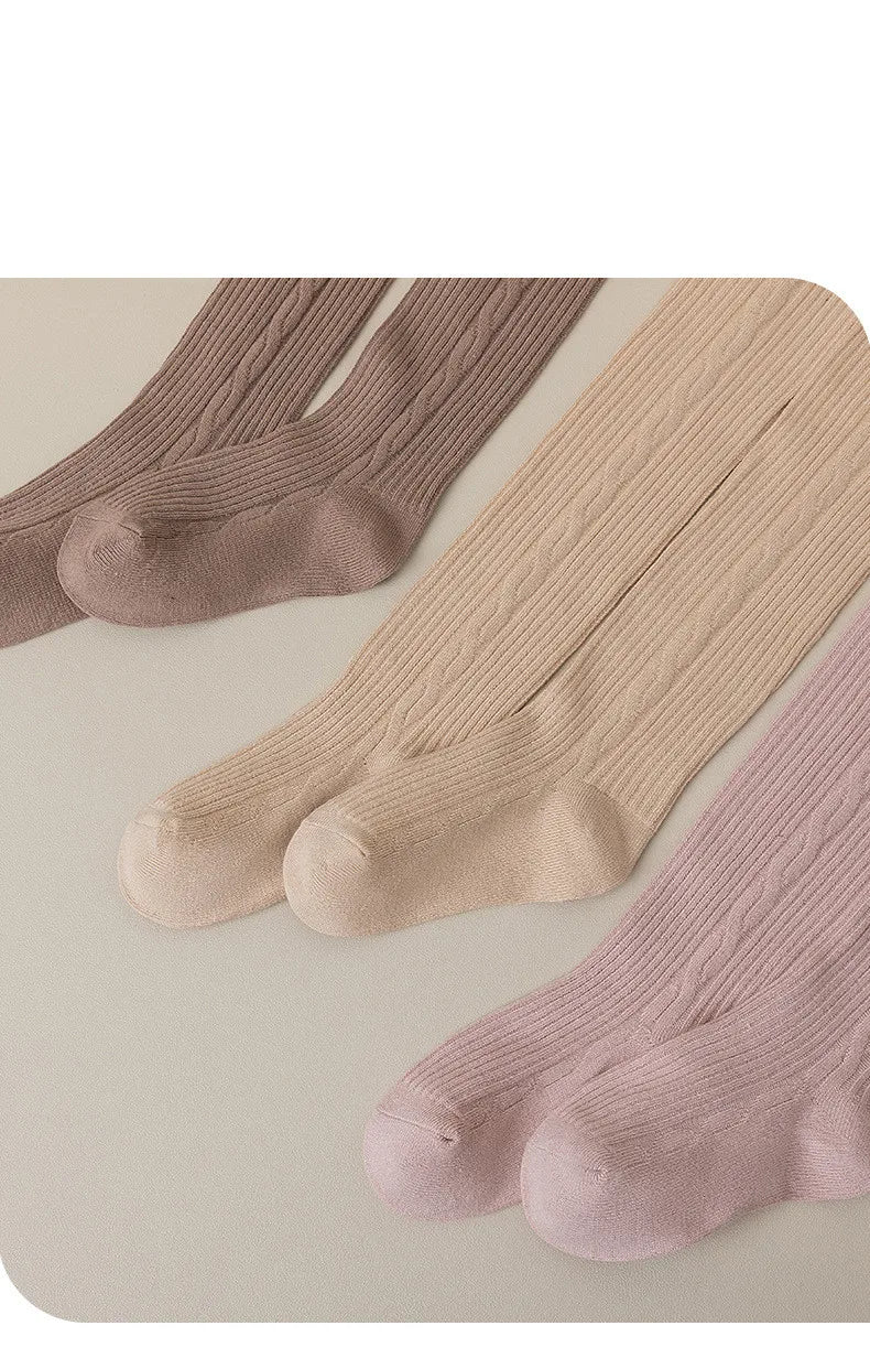 Girls' Ribbed Cotton Tights