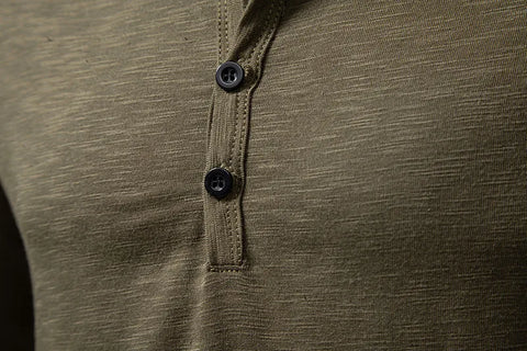 Long-Sleeve Cotton Henley