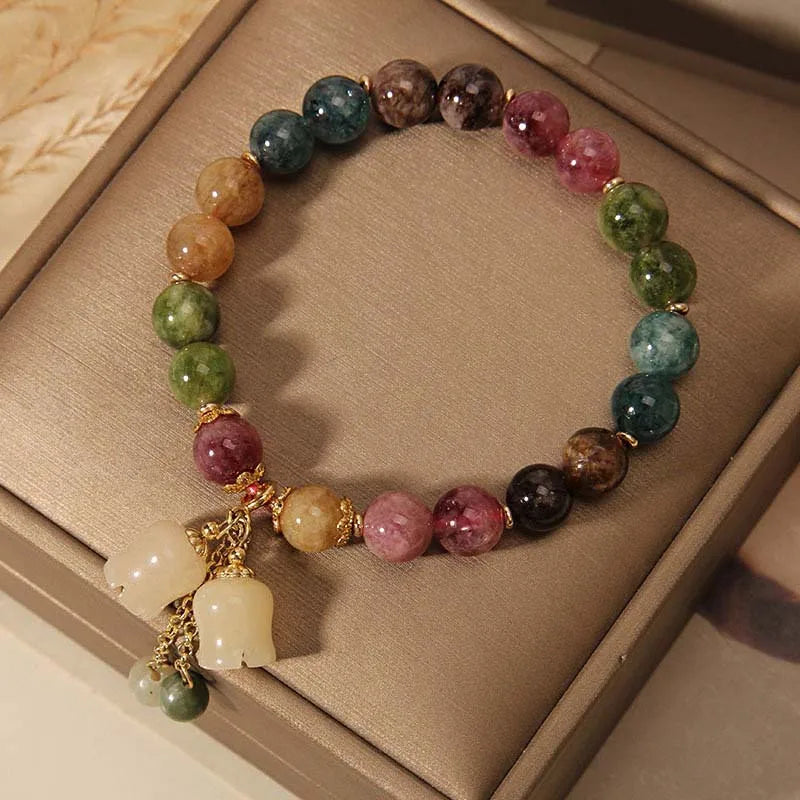 Fashion Colorful Beaded Orchid Pendant Bracelets
