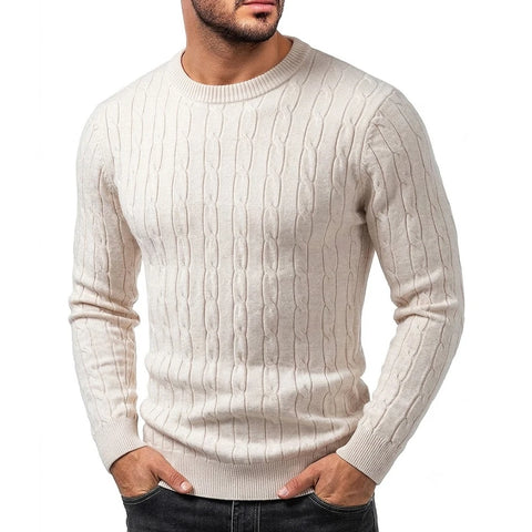 Cable-Knit Crewneck Sweater