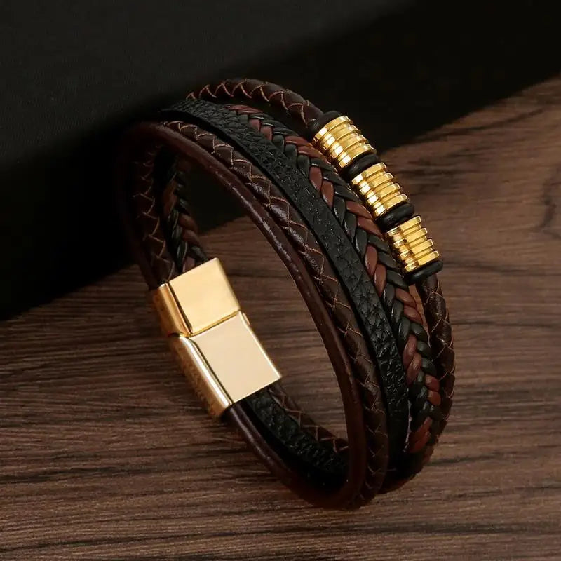 Layered Leather Bracelet