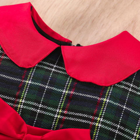 Girls' Red Plaid Holiday Tulle Dress