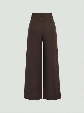 Pleated Wide-Leg Trousers