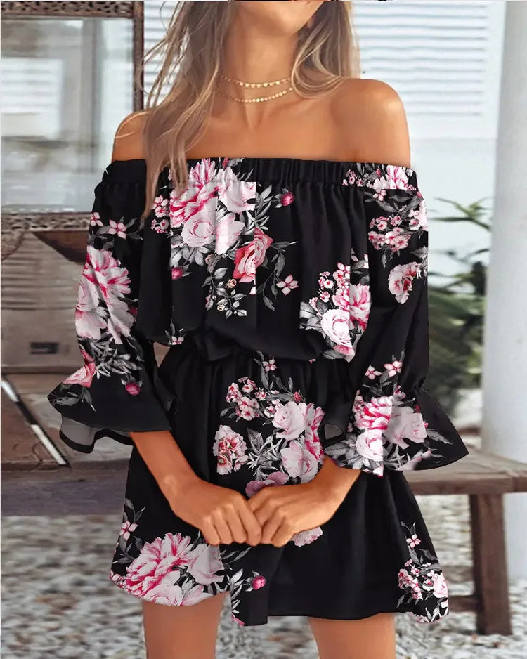 Off-Shoulder Floral Blouse