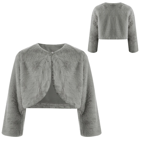 Girls' Faux-Fur Bolero Shrug