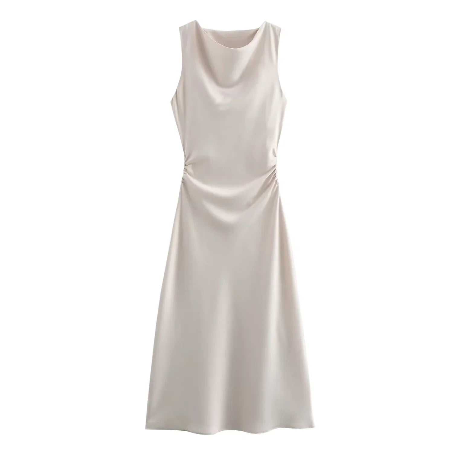 Satin Midi Slip Dress