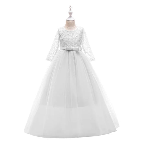 Long Lace Junior Bridesmaid Dress