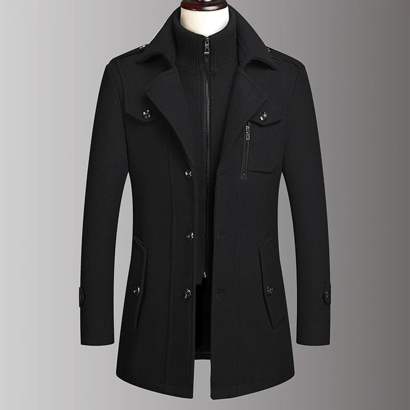 Double-Collar Overcoat