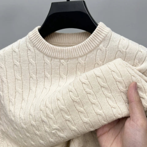 Cable-Knit Crewneck Sweater