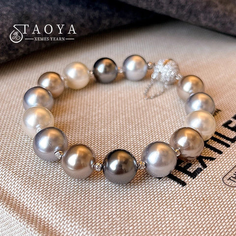 Color Bead Pearl Magnetic Buckle Bracelet