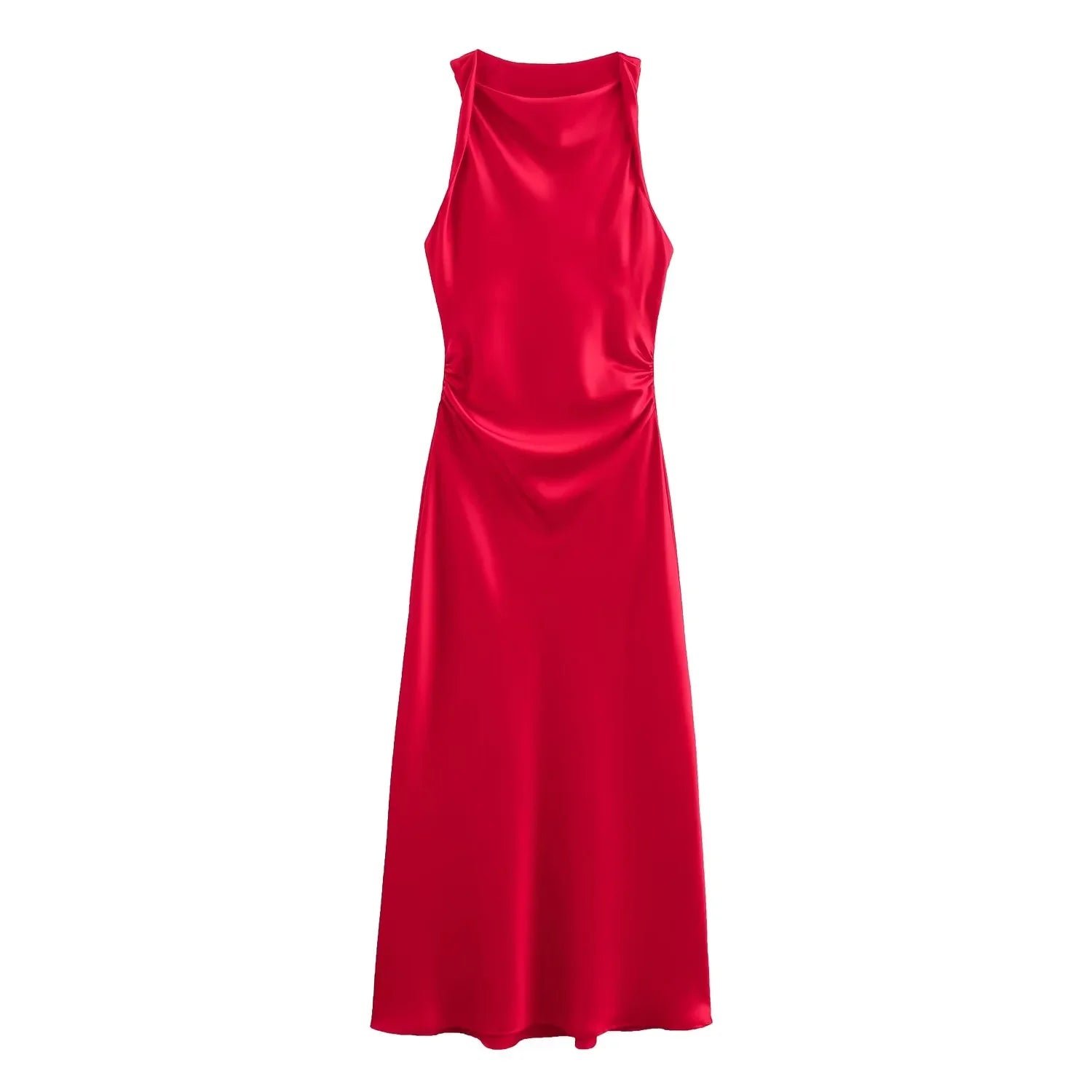 Satin Midi Slip Dress
