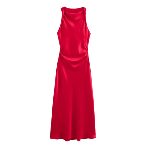Satin Midi Slip Dress