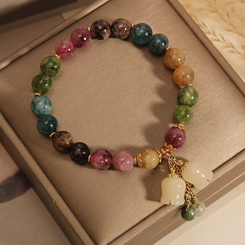 Fashion Colorful Beaded Orchid Pendant Bracelets