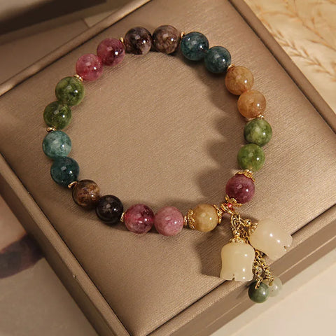 Fashion Colorful Beaded Orchid Pendant Bracelets