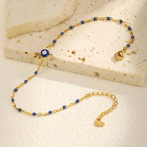 Stainless Steel Lucky Evil Eye Anklet Bracelet for Women