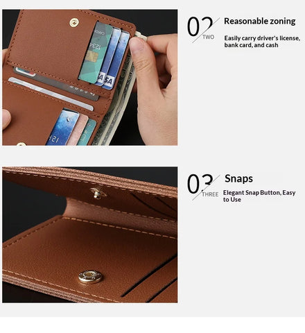 Compact Faux Leather Wallet