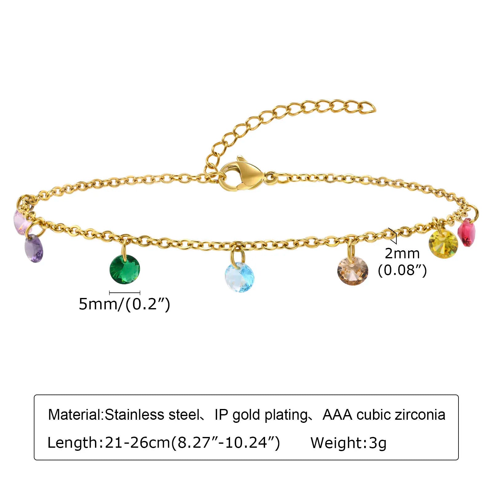 Stainless Steel Lucky Evil Eye Anklet Bracelet for Women