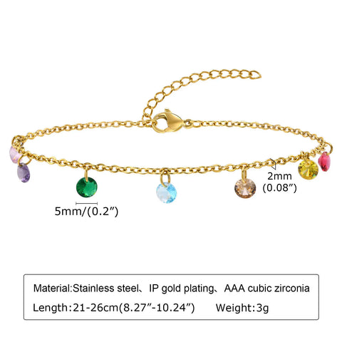 Stainless Steel Lucky Evil Eye Anklet Bracelet for Women