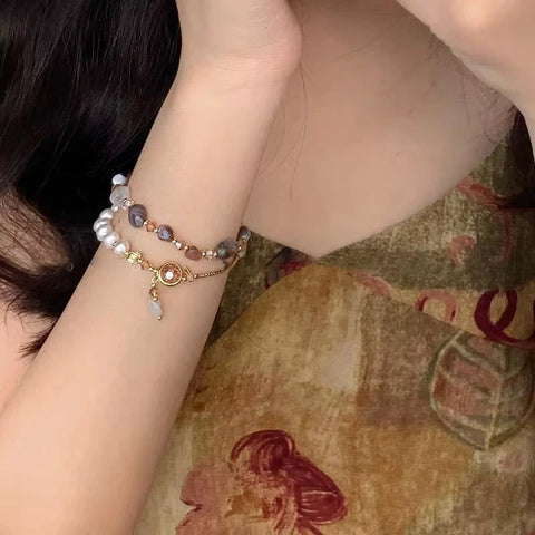 Vintage Double Layered Natural Stone Bracelet