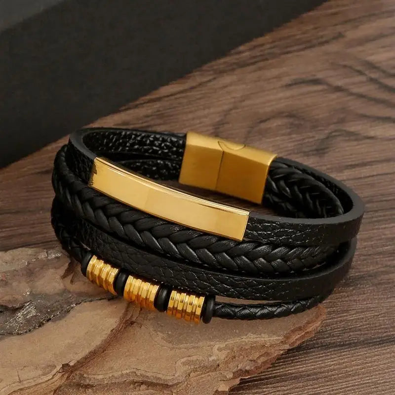 Layered Leather Bracelet
