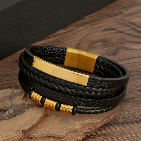 Layered Leather Bracelet
