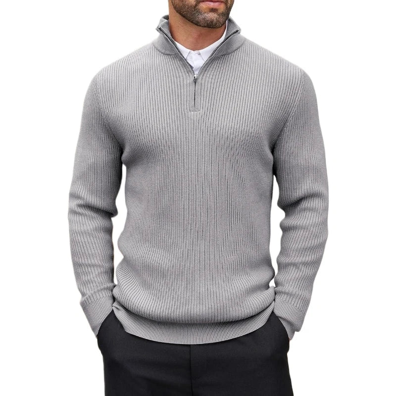 Quarter-Zip Mock Neck Sweater